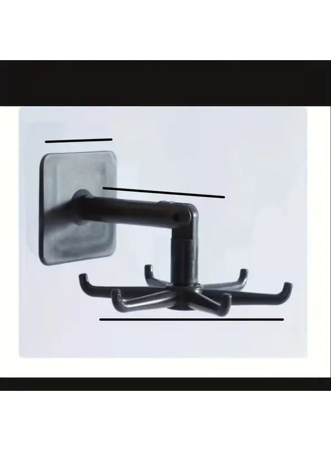 White Foldable Wall Mounted Kitchen Utensil Rack 360 Rotating No Drill Installation - Image 2